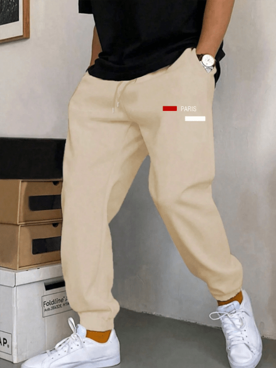 Manfinity Homme Men's Drawstring - Waist Letter Print Sweatpants - Lolli World Marketplace