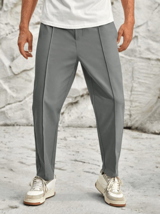 Manfinity Homme Men's Grey Woven Elastic Waist Long Pants - Lolli World Marketplace