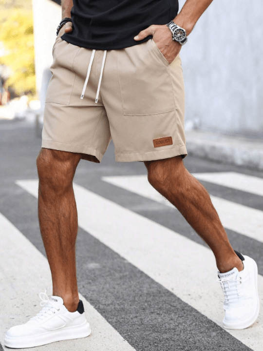 Manfinity Homme Men's Loose Drawstring Waist Shorts With Slanted Pockets - Lolli World Marketplace