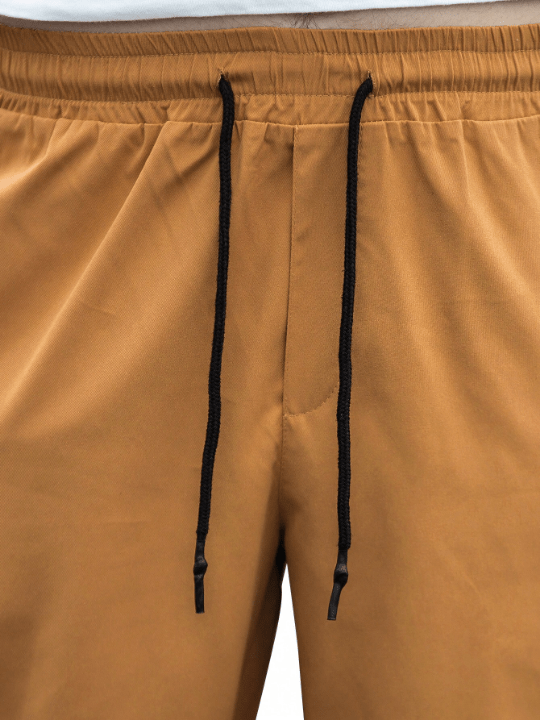 Manfinity Homme Men's Loose Fit Cargo Pants With Patched Detail And Drawstring Waist - Lolli World Marketplace