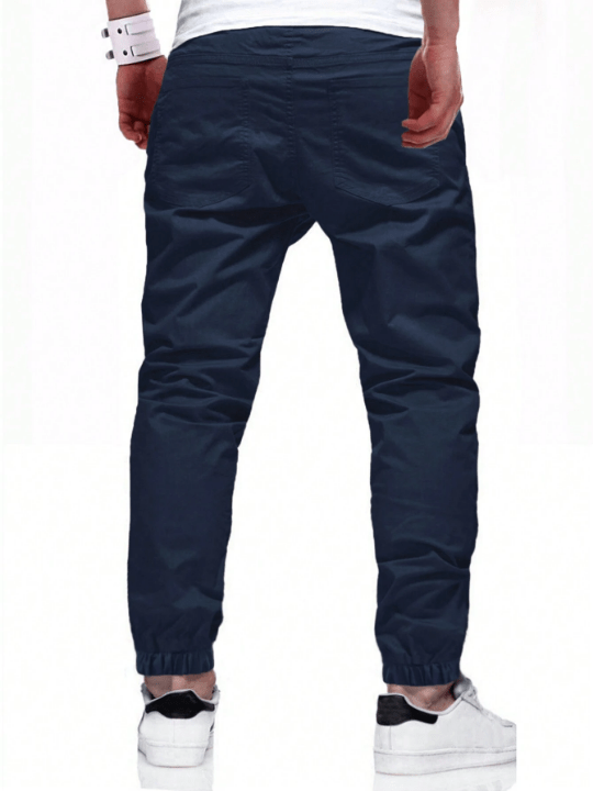 Manfinity Homme Men's Loose Fit Carrot Pants With Drawstring Waist - Lolli World Marketplace