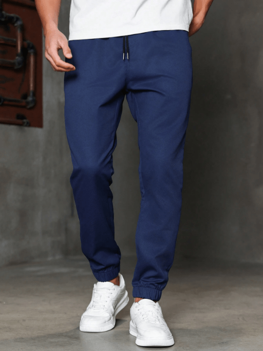 Manfinity Homme Men's Loose Fit Drawstring Waist Pants With Slant Pockets - Lolli World Marketplace