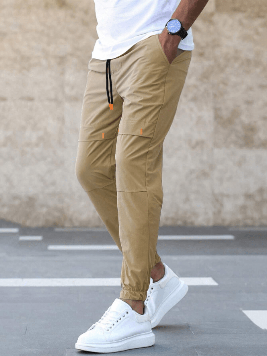 Manfinity Homme Men's Loose Fit Slant Pocket Drawstring Waist Pants - Lolli World Marketplace