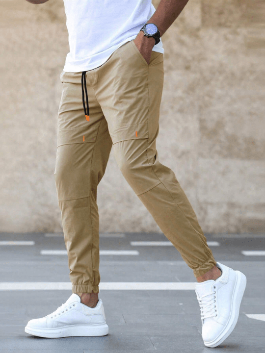 Manfinity Homme Men's Loose Fit Slant Pocket Drawstring Waist Pants - Lolli World Marketplace