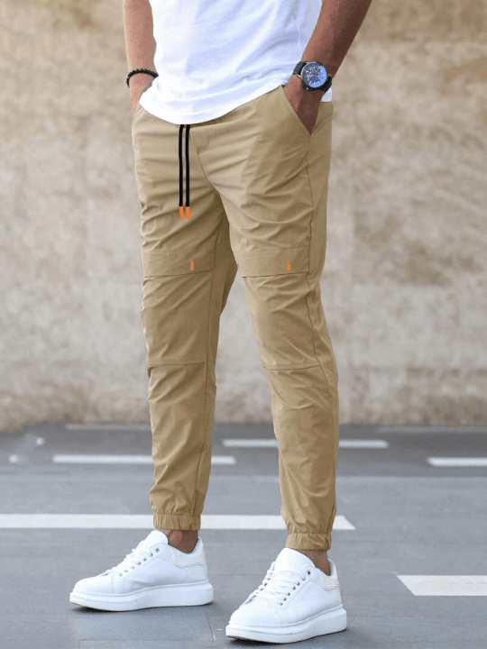 Manfinity Homme Men's Loose Fit Slant Pocket Drawstring Waist Pants - Lolli World Marketplace