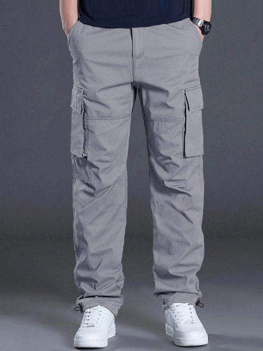 Manfinity Homme Men's Loose Fit Solid Color Pants With Drawstring Waistband And Flap Pockets - Lolli World Marketplace