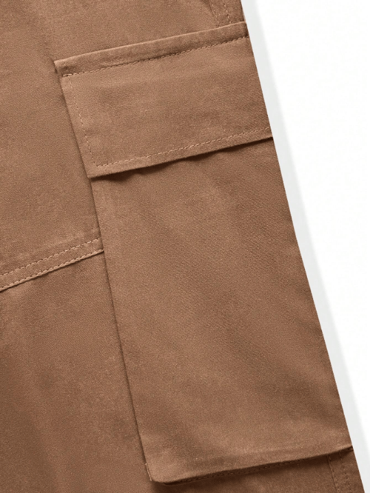 Manfinity Homme Men's Loose Fit Work Pants With Flap Pockets And Drawstring Waist - Lolli World Marketplace
