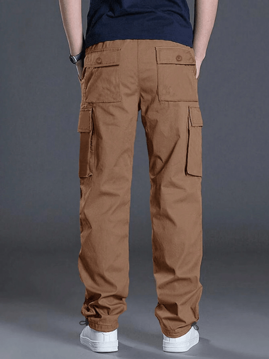 Manfinity Homme Men's Loose Fit Work Pants With Flap Pockets And Drawstring Waist - Lolli World Marketplace
