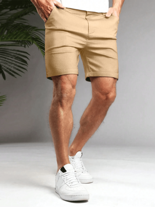 Manfinity Homme Men's Solid Color Casual Fashion Shorts - Lolli World Marketplace