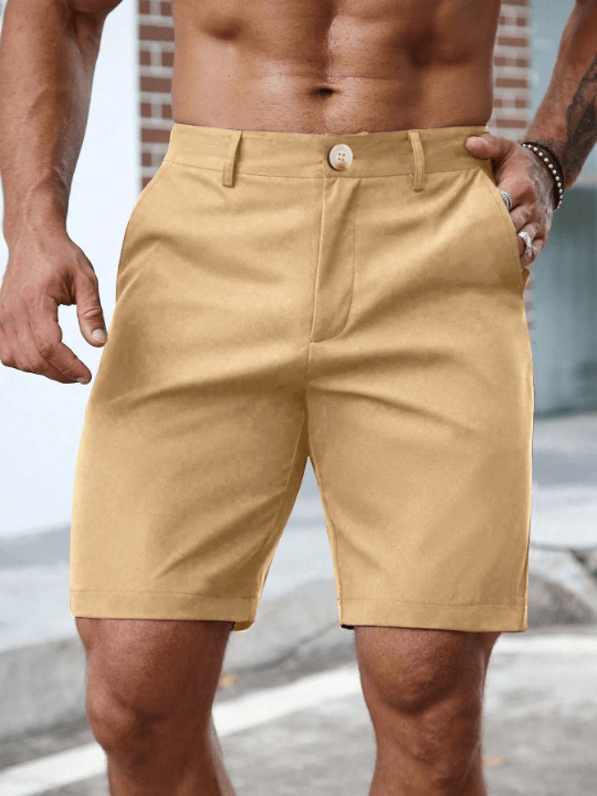 Manfinity Homme Men's Solid Color Casual Fashion Shorts - Lolli World Marketplace
