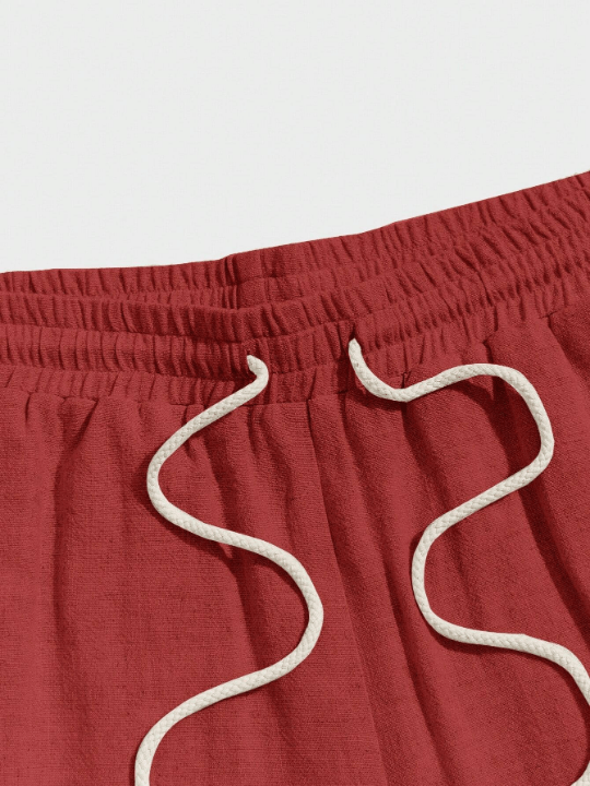 Manfinity Homme Men's Solid Color Drawstring Waist Shuttle Woven Shorts - Lolli World Marketplace
