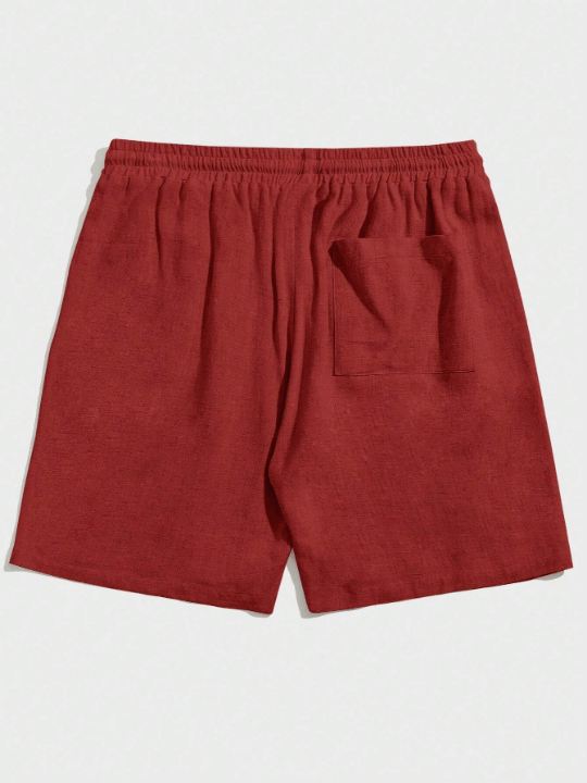Manfinity Homme Men's Solid Color Drawstring Waist Shuttle Woven Shorts - Lolli World Marketplace