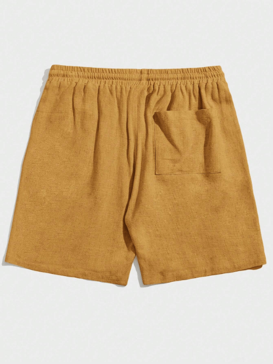 Manfinity Homme Men's Solid Color Drawstring Waist Woven Shorts - Lolli World Marketplace