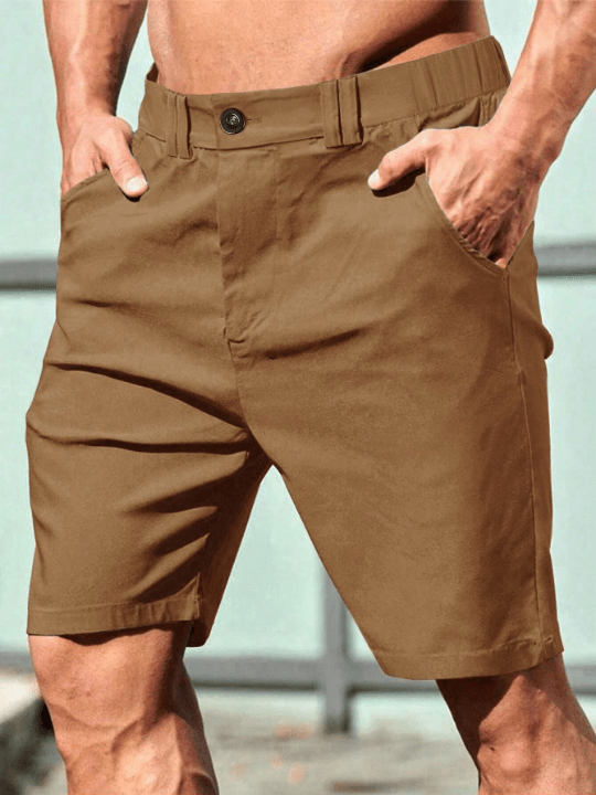 Manfinity Homme Men's Solid Color Pocket Shorts - Lolli World Marketplace