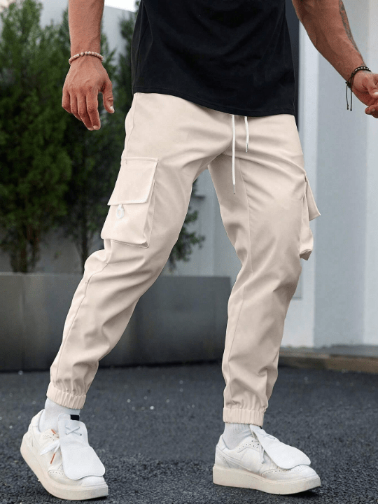 Manfinity Homme Men's Solid Color Simple Style Pants With Pockets - Lolli World Marketplace