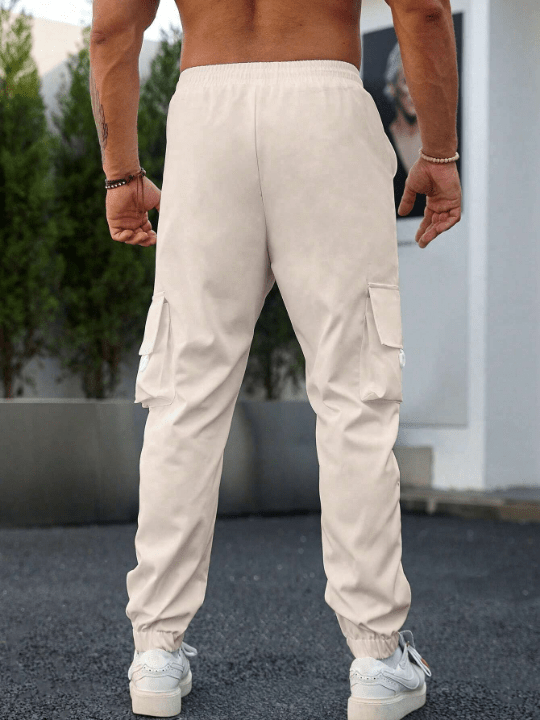 Manfinity Homme Men's Solid Color Simple Style Pants With Pockets - Lolli World Marketplace