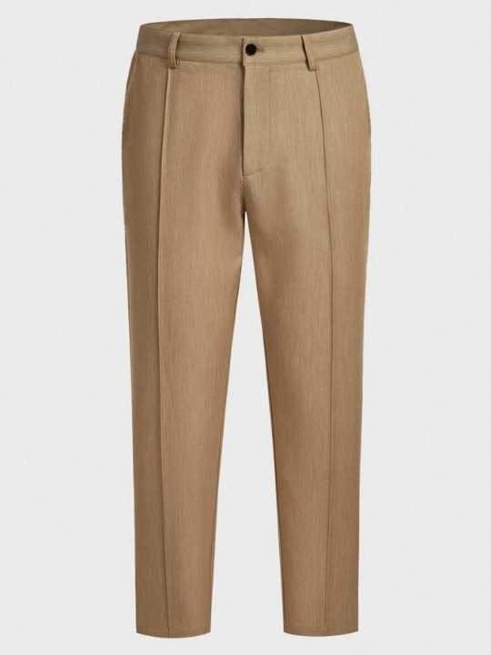 Manfinity Homme Men's Woven Solid Color Tapered Casual Pants With Diagonal Pockets - Lolli World Marketplace