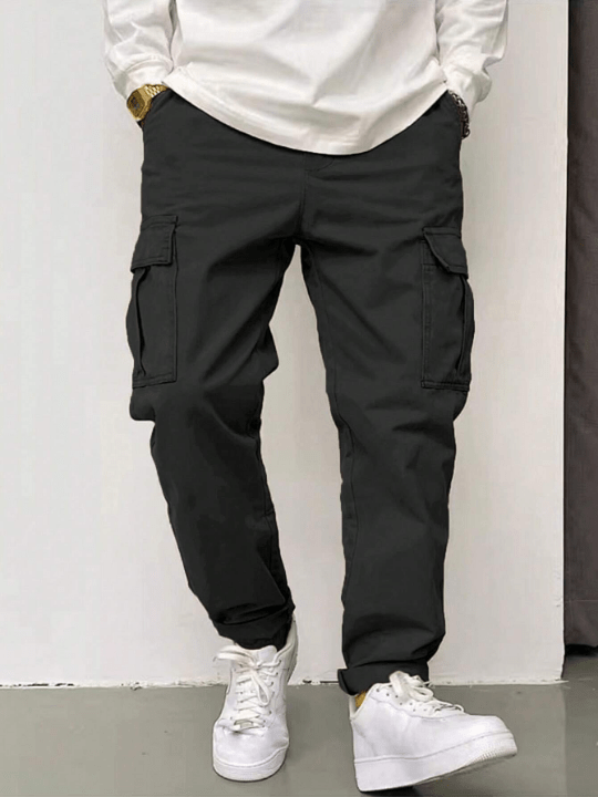 Manfinity Hypemode Loose Fit Men's Cargo Pants With Flap Pockets And Side Pockets - Lolli World Marketplace