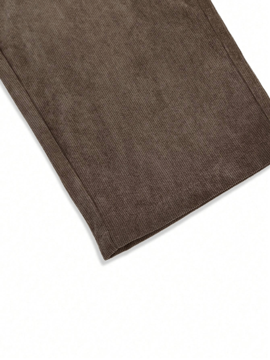 Manfinity Hypemode Loose Fit Men's Corduroy Pants With Letter Patch Detail - Lolli World Marketplace