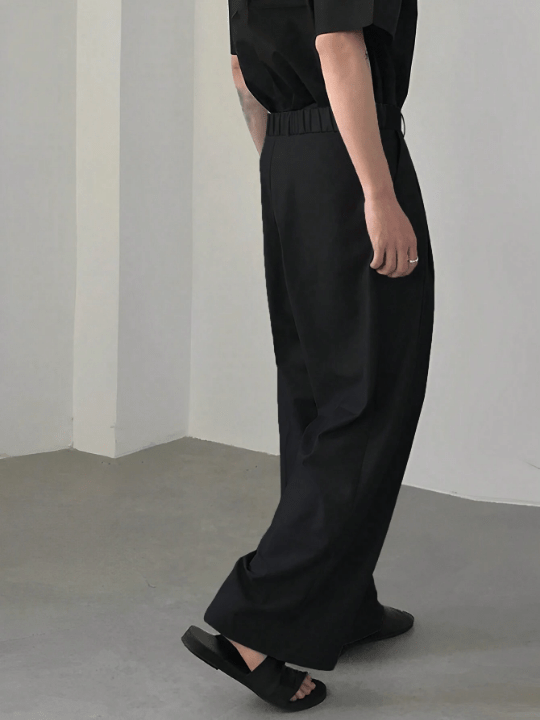 Manfinity Hypemode Loose Fit Men's Folded Pleated Wide Leg Pants - Lolli World Marketplace