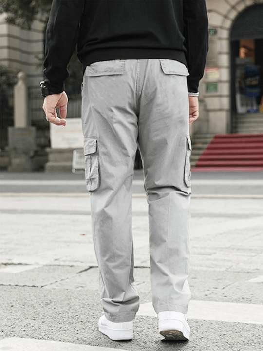 Manfinity Hypemode Loose Fit Men's Letter Patch Decor Flap Pocket Cargo Pants - Lolli World Marketplace