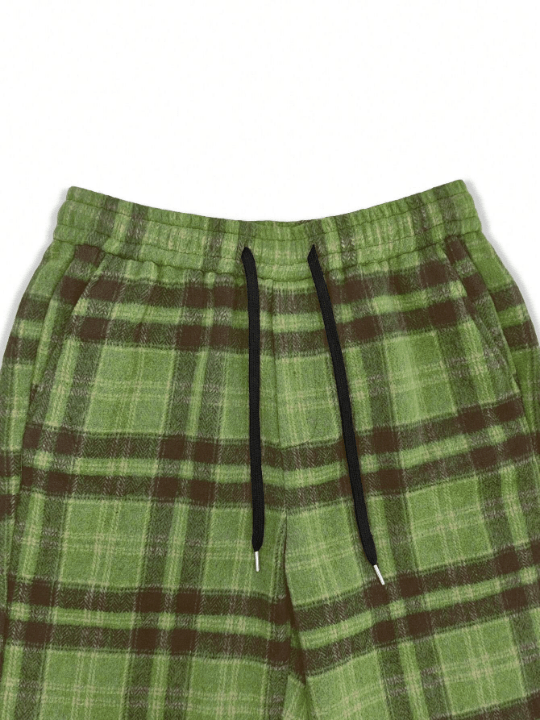 Manfinity Hypemode Loose Fit Men's Plaid Print Wide Leg Pants - Lolli World Marketplace