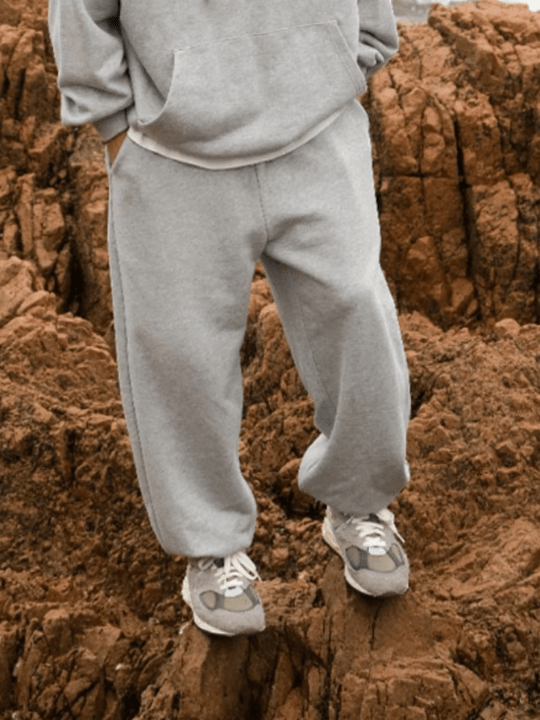 Manfinity Hypemode Loose Fit Men's Solid Color Drawstring Elastic Waist Sweatpants - Lolli World Marketplace
