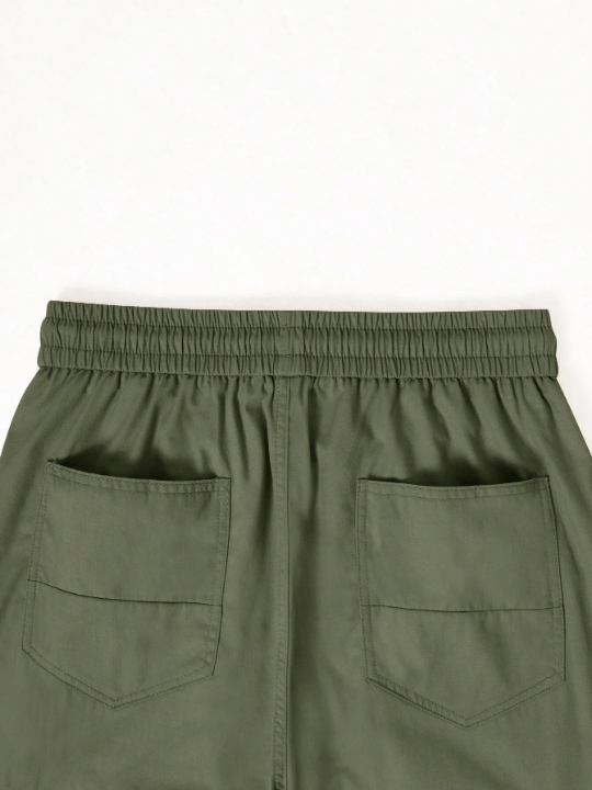 Manfinity Hypemode Loose Fit Men's Solid Color Long Pants With Flap - Pockets - Lolli World Marketplace