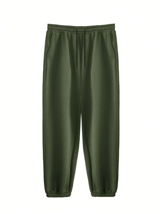 Manfinity Hypemode Loose Fit Men's Solid Color Sweatpants With Drawstring Waist - Lolli World Marketplace