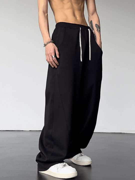 Manfinity Hypemode Loose Men's Drawstring Waist Slant Pocket Sweatpants - Lolli World Marketplace