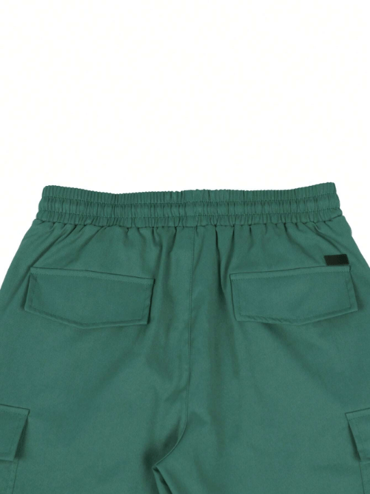 Manfinity Hypemode Men Flap Pocket Drawstring Waist Loose Cargo Shorts - Lolli World Marketplace