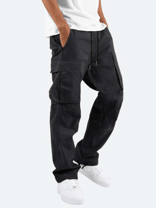 Manfinity Hypemode Men Flap Pocket Drawstring Waist Pants - Lolli World Marketplace