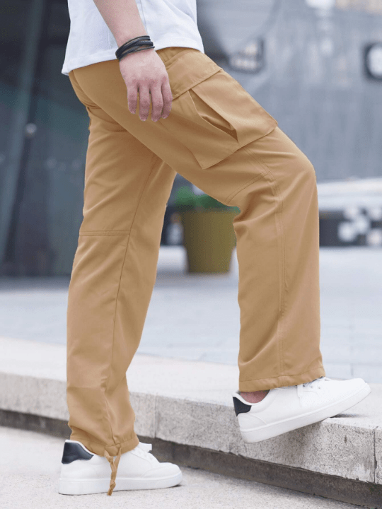 Manfinity Hypemode Men Flap Pocket Drawstring Waist Pants - Lolli World Marketplace