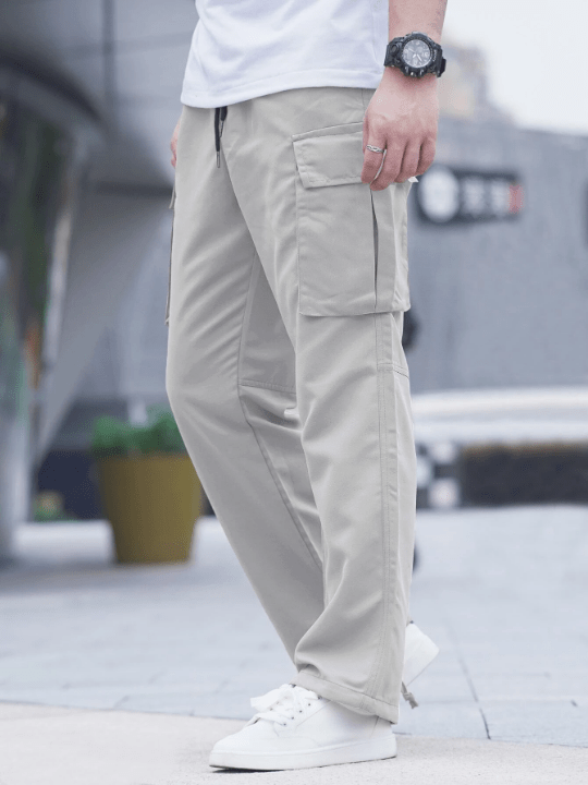 Manfinity Hypemode Men Flap Pocket Drawstring Waist Pants - Lolli World Marketplace