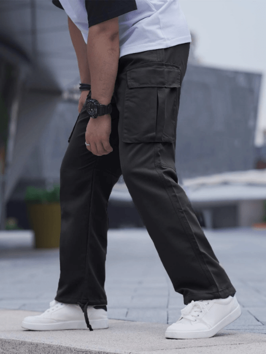Manfinity Hypemode Men Flap Pocket Drawstring Waist Pants - Lolli World Marketplace