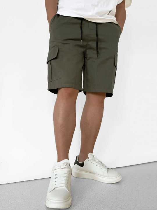 Manfinity Hypemode Men Flap Pocket Drawstring Waist Shorts - Lolli World Marketplace