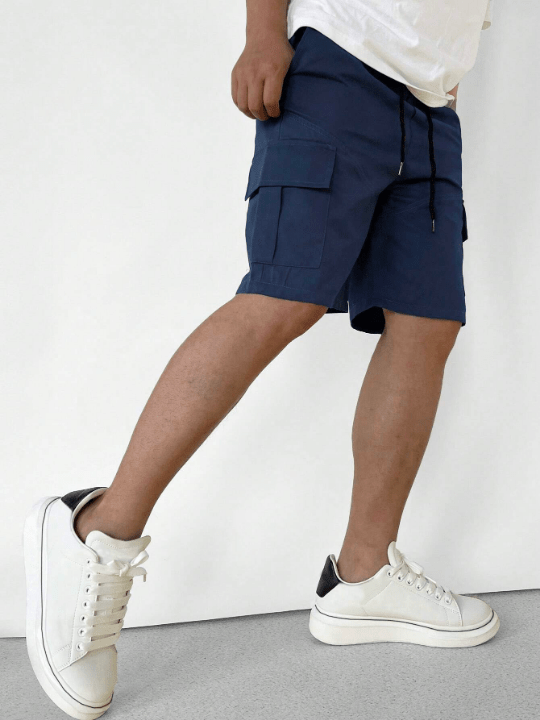 Manfinity Hypemode Men Flap Pocket Side Drawstring Waist Cargo Shorts - Lolli World Marketplace