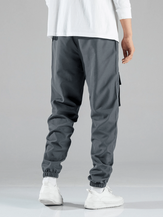 Manfinity Hypemode Men Letter Graphic Drawstring Cargo Pants - Lolli World Marketplace