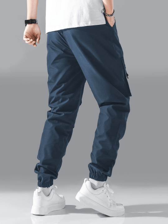 Manfinity Hypemode Men Letter Graphic Drawstring Cargo Pants - Lolli World Marketplace
