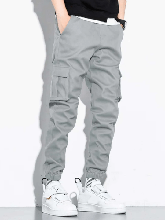 Manfinity Hypemode Men Letter Patched Flap Pocket Cargo Pants - Lolli World Marketplace