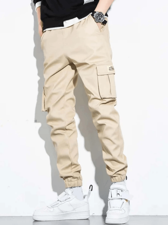 Manfinity Hypemode Men Letter Patched Flap Pocket Cargo Pants - Lolli World Marketplace