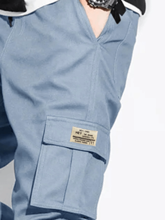 Manfinity Hypemode Men Letter Patched Flap Pocket Cargo Pants - Lolli World Marketplace