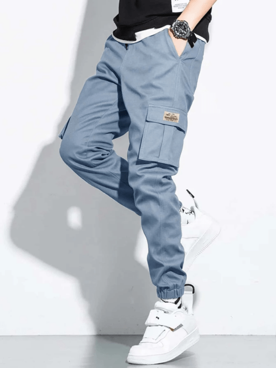 Manfinity Hypemode Men Letter Patched Flap Pocket Cargo Pants - Lolli World Marketplace