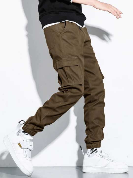 Manfinity Hypemode Men Letter Patched Flap Pocket Cargo Pants - Lolli World Marketplace