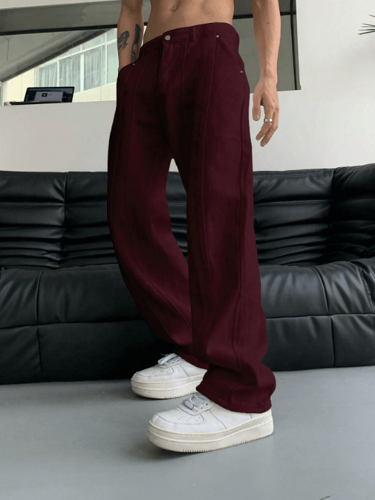 Manfinity Hypemode Men Slant Pocket Straight Leg Pants - Lolli World Marketplace