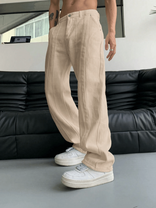 Manfinity Hypemode Men Slant Pocket Straight Leg Pants - Lolli World Marketplace