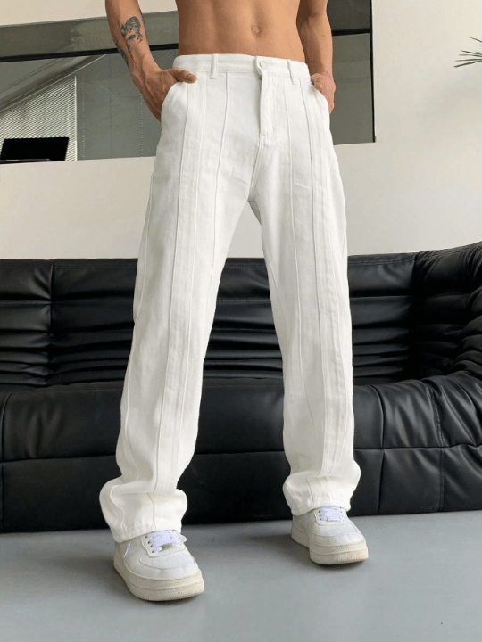 Manfinity Hypemode Men Slant Pocket Straight Leg Pants - Lolli World Marketplace