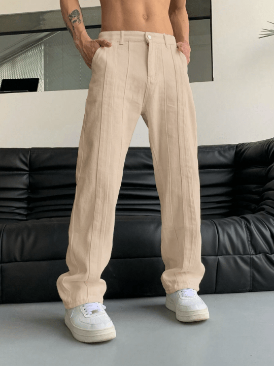 Manfinity Hypemode Men Slant Pocket Straight Leg Pants - Lolli World Marketplace