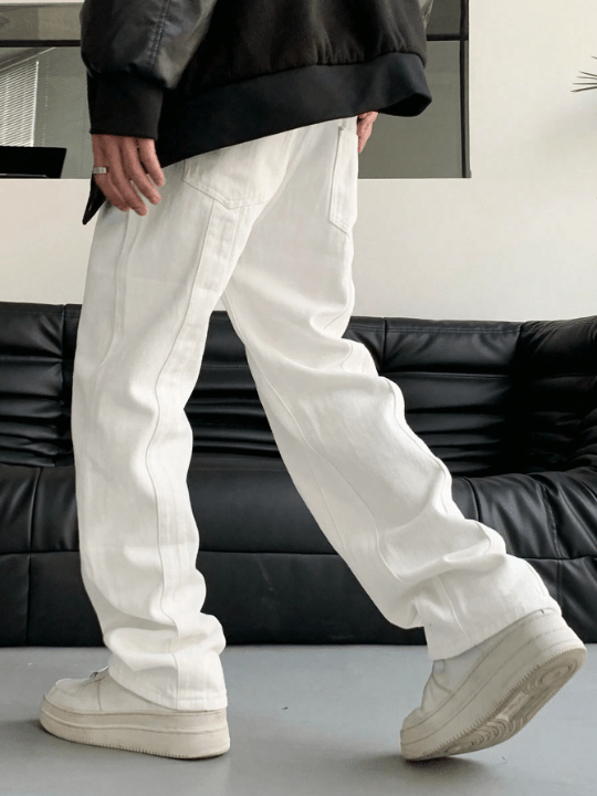 Manfinity Hypemode Men Slant Pocket Straight Leg Pants - Lolli World Marketplace