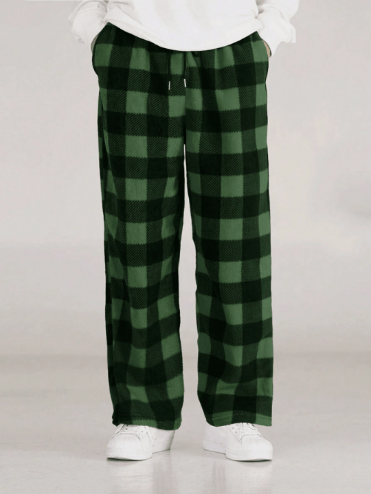 Manfinity Hypemode Men's Gingham Checked Pattern Trousers With Slanted Pockets - Lolli World Marketplace